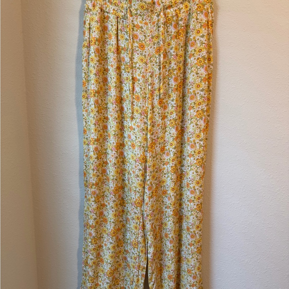 Billabong Sun Rays pants Floral Wide-Leg wild flowers size medium to large